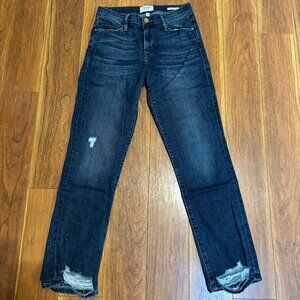 Frame Denim Jeans Womens Size 26 Blue Le High Straight Distressed Destroyed